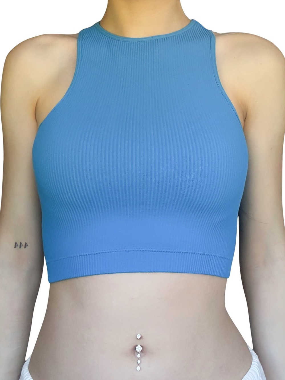 GARAGE Crop Tank Top Blue Size XS GUC